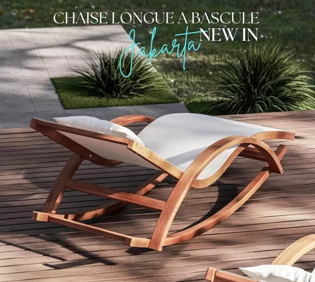 Chaise longue à bascule Jakarta en bois